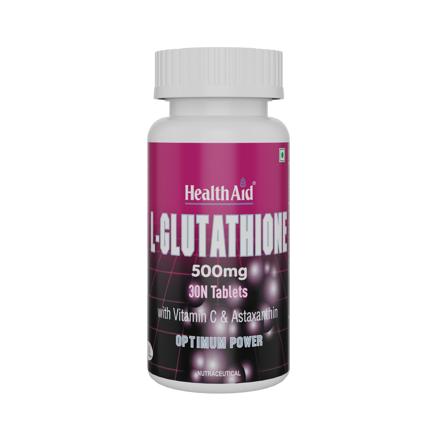 HealthAid I L-Glutathione 500 mg with Vitamin C I Astaxanthin I 60 Tablets