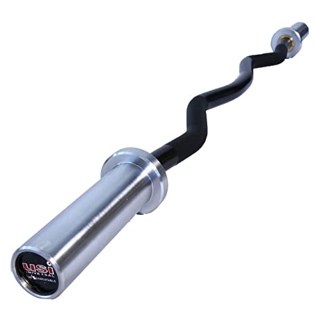 Usi Universal The Unbeatable Olympic Barbell, Weight Lifting Barbell, 28mm Olympic Barbell Bar 120cm Length, Ares Curl Bar (47'') No Collars