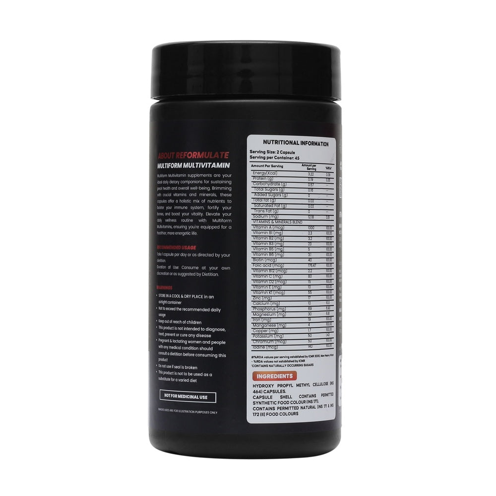 Reformulate I Advanced Multiform I Formula For Sports I Advanced Daily Formula I 25 Vitamins & Minerals I Nutrient Support I Energy Production I Support Bone Health I Nutraceutical I 60 Tablets