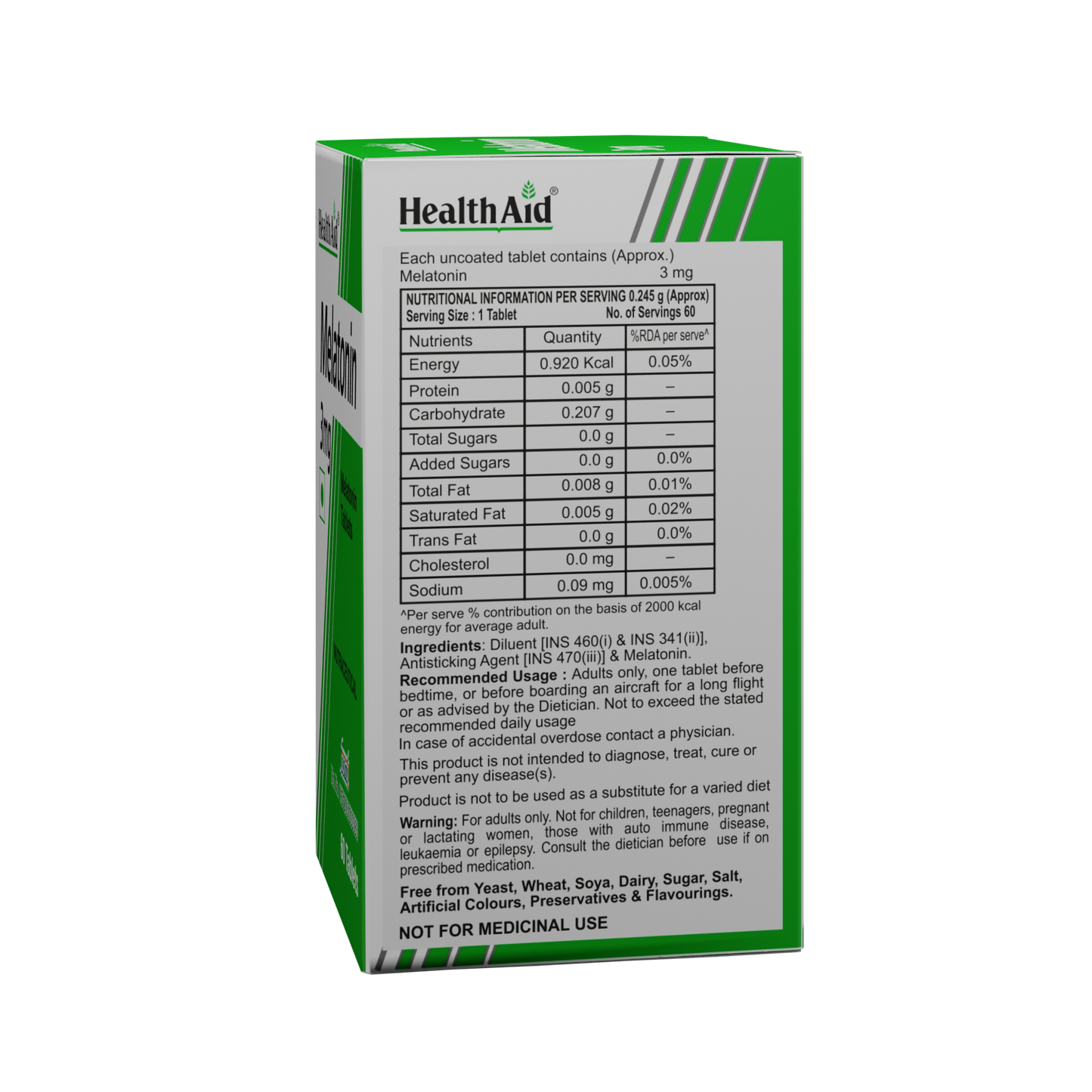 HealthAid I Melatonin 3mg I 60 Tablets