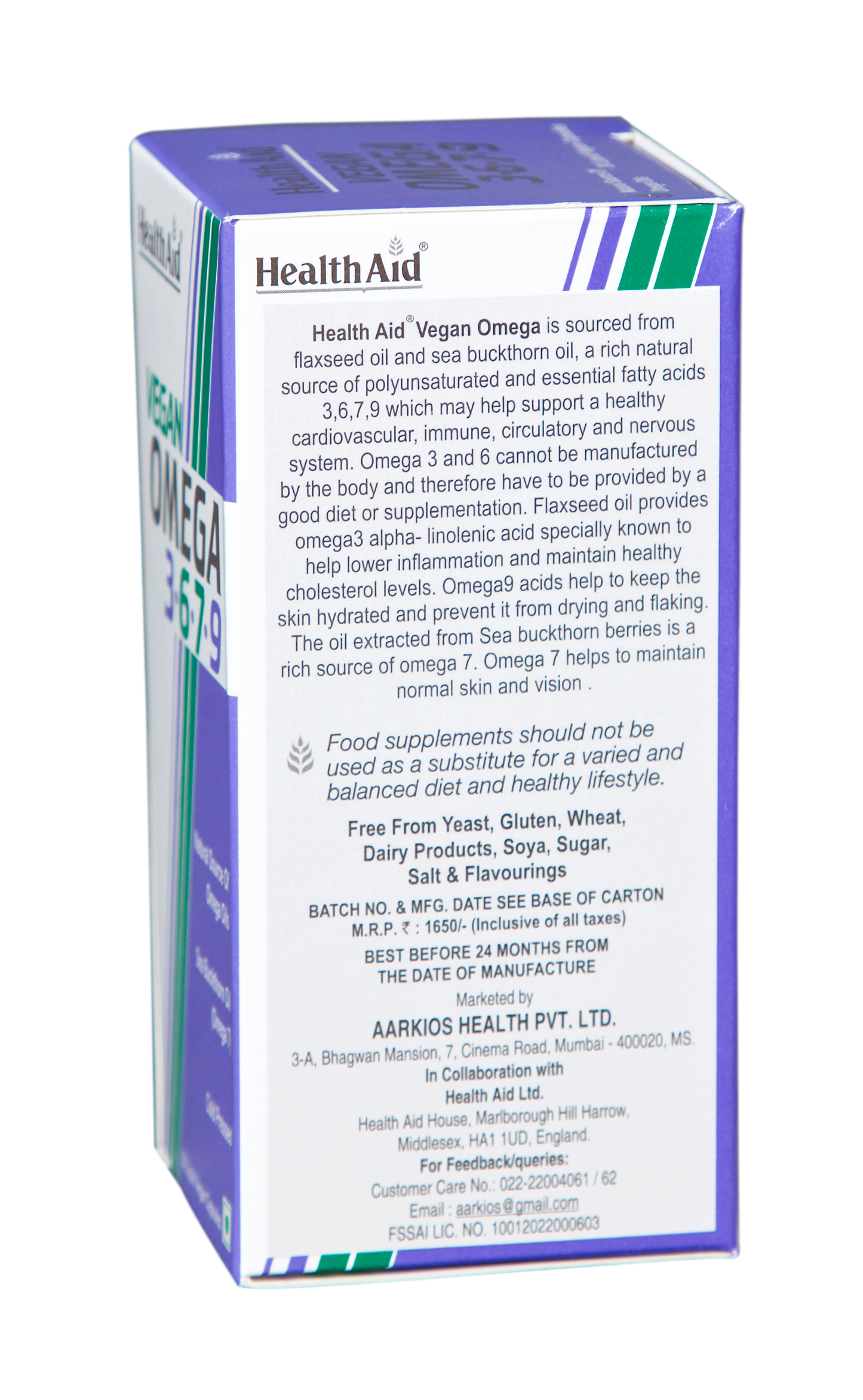 HealthAid I Vegan I Omega 3.6.7.9 I 30 Capsules