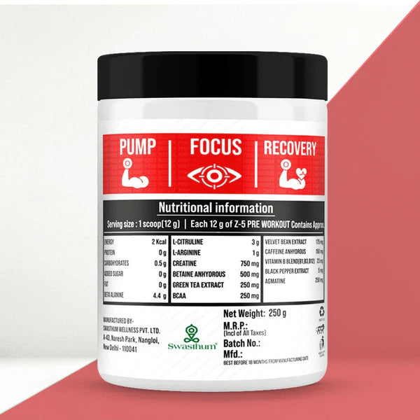 Getmymettle Z5 Pre workout Powder - 250 grams