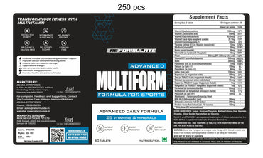 Reformulate I Advanced Multiform I Formula For Sports I Advanced Daily Formula I 25 Vitamins & Minerals I Nutrient Support I Energy Production I Support Bone Health I Nutraceutical I 60 Tablets