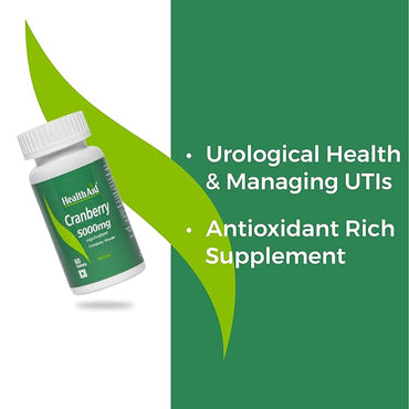 HealthAid I Cranberry 5000 mg I Equivalent I 60 Tablets