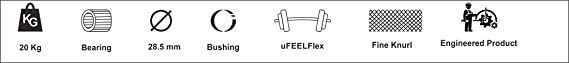 Usi Universal The Unbeatable Alloy Steel Sleeve Professional Olympic Barbell Straight Weight Bar , 20 Kg