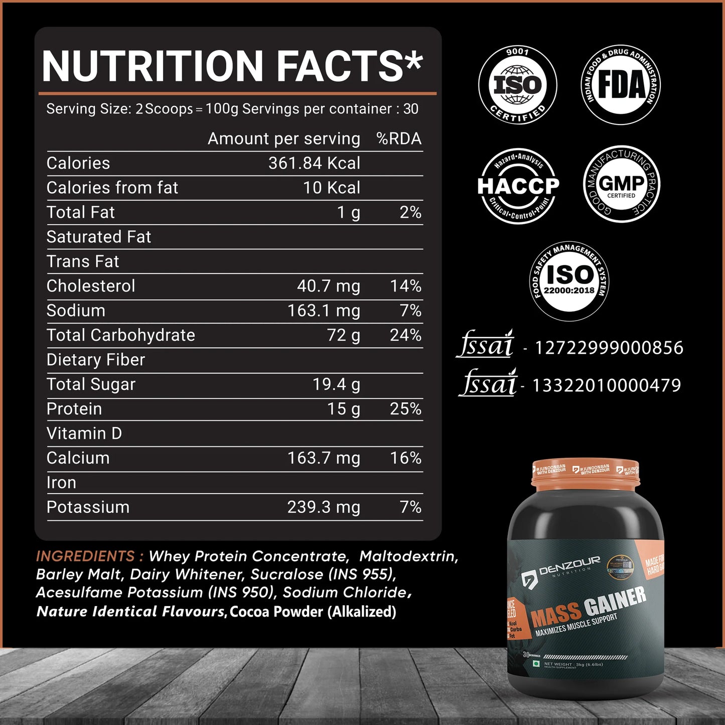 Denzour Mass Gainer - 3Kg