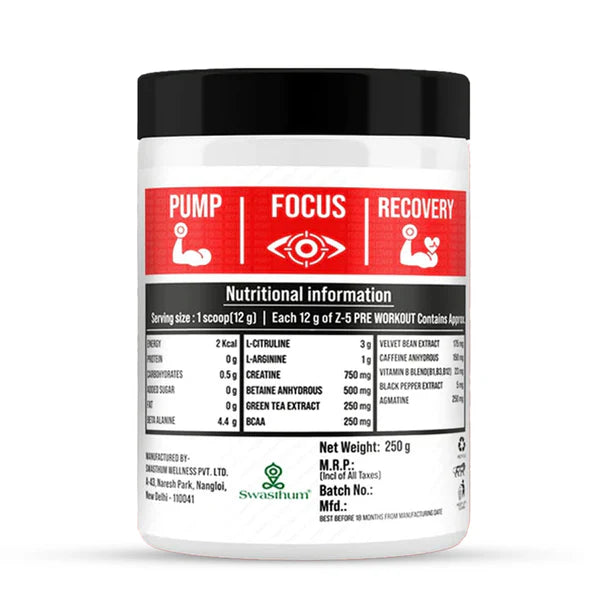 Getmymettle Z5 Pre workout Powder - 250 grams