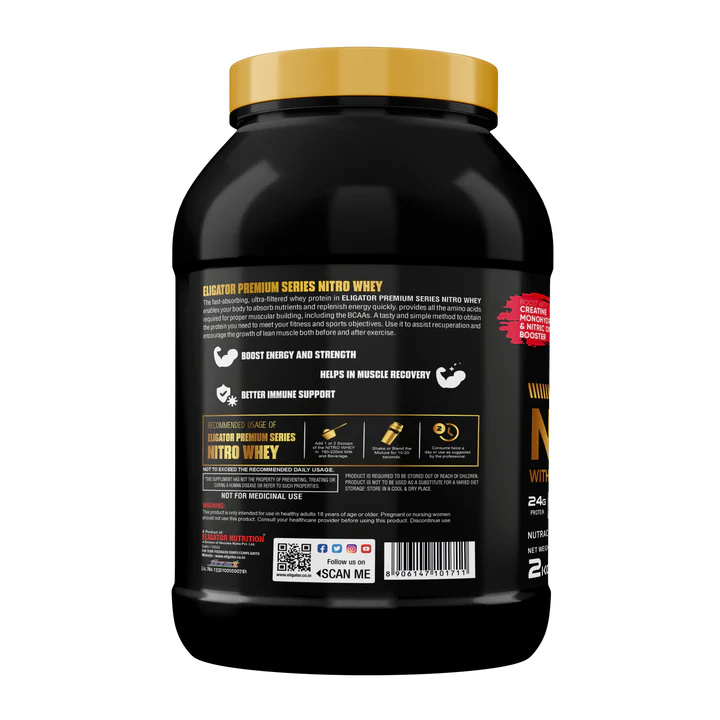 Eligator Nitro Whey - Nitro Whey Protein With Added Creatine Monohydrate