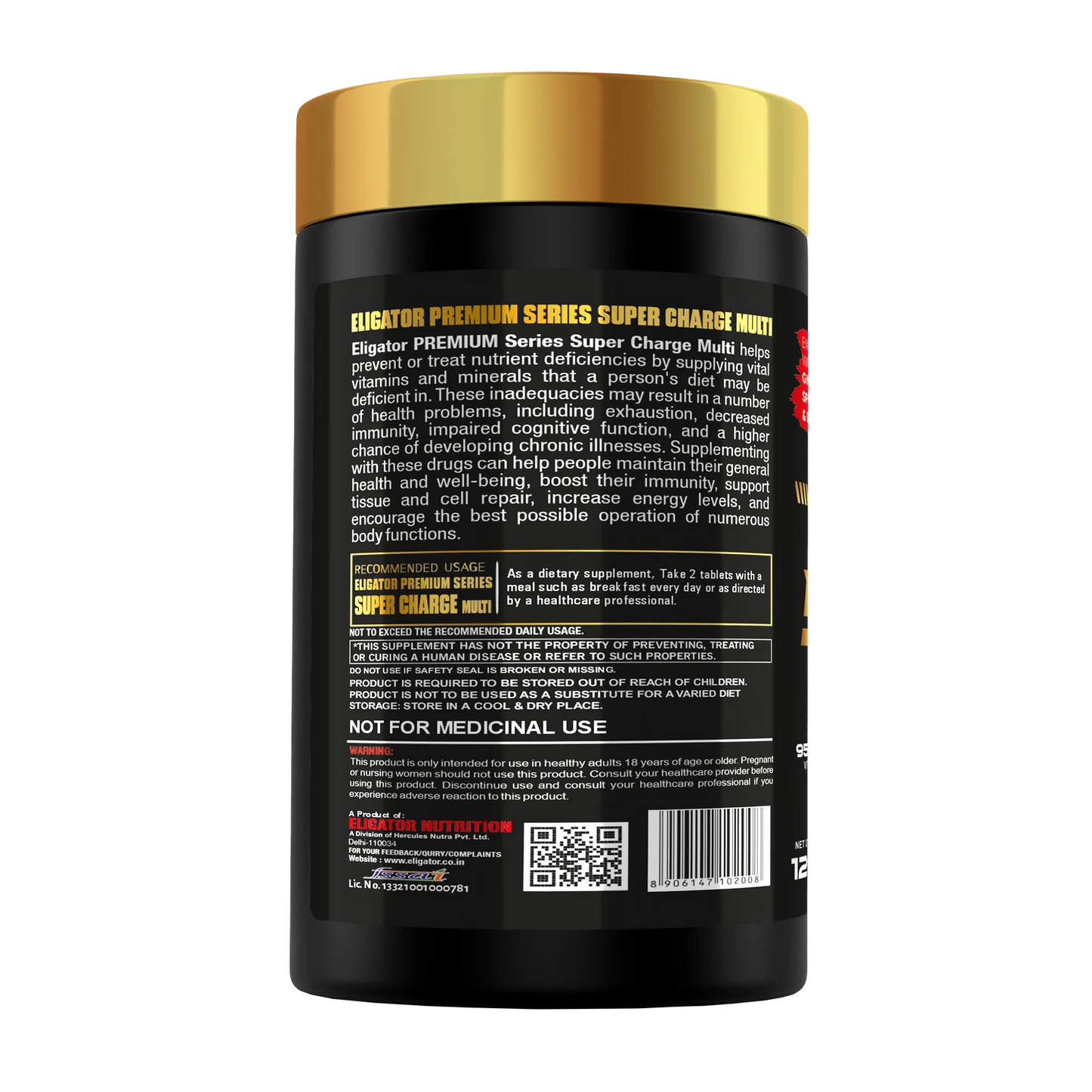 Eligator Super Charge Multivitamin - 120 Tablets (60 Servings)