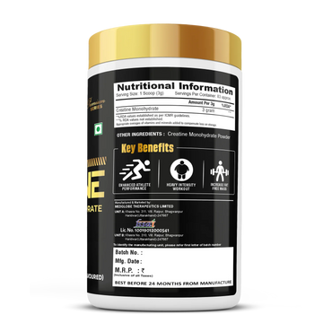 Eligator Creatine Monohydrate - 250g (83 Servings) Unflavoured