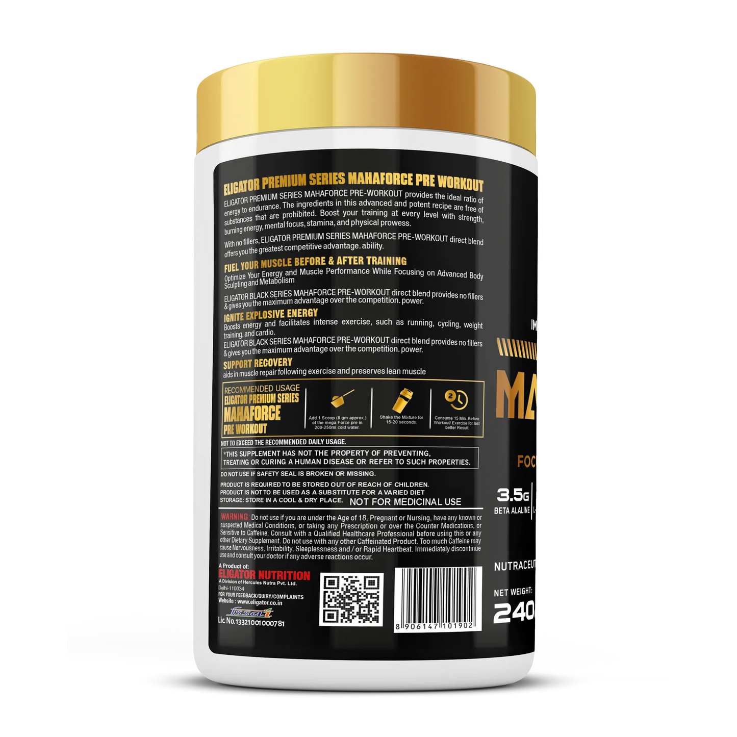 Eligator Mahafroce Pre-Workout - 240gm (30 Servings)